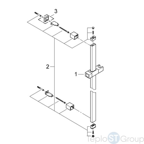 Душевая штанга Grohe Euphoria Cube 27892000 600 мм, хром - купить с доставкой по России фото 4