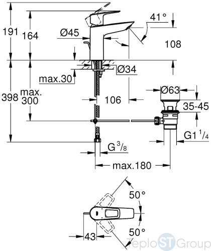 Смеситель для раковины Grohe BauLoop M-Size 23762001 - купить оптом у дилера TeploSTGroup по всей России ✅ ☎ 8 (800) 600-96-13 фото 3