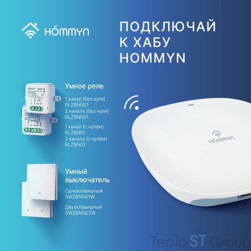 Модуль реле HOMMYN zigbee 2 канала (с нейтралью) RLZBN02 - купить оптом у дилера TeploSTGroup по всей России ✅ ☎ 8 (800) 600-96-13 фото 5