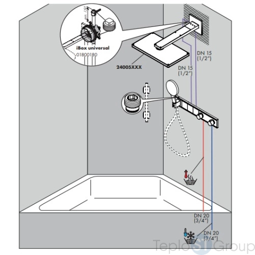 Термостат Hansgrohe RainSelect 15356600 для 3 потребителей, черный хром - купить с доставкой по России фото 3