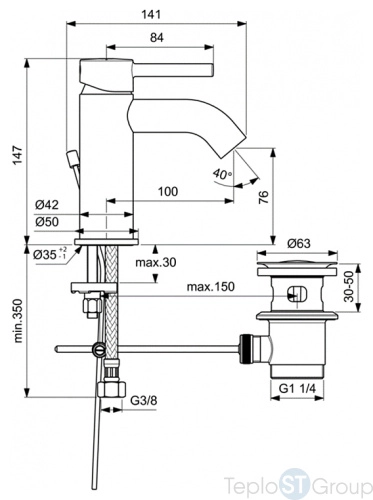 Смеситель для раковины Ideal Standard Ceraline BC203U4 - купить с доставкой по России фото 2