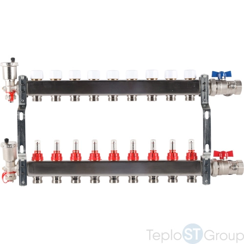 Rommer RMS-1210-000009 Rommer Коллектор из нержавеющей стали в сборе с расходомерами 9 вых. - купить с доставкой по России фото 10