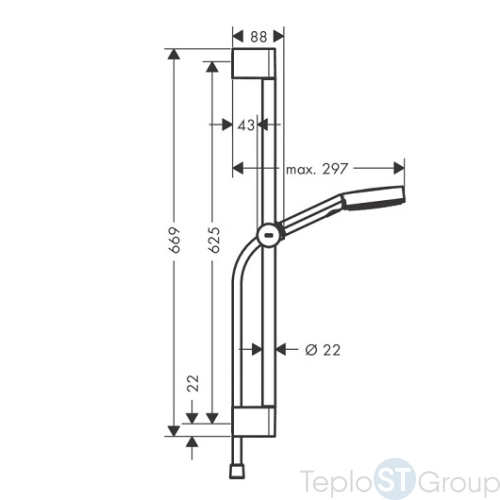 Душевой гарнитур Hansgrohe Pulsify Select 105 3jet Relaxation 24160700 белый матовый - купить оптом у дилера TeploSTGroup по всей России ✅ ☎ 8 (800) 600-96-13 фото 2