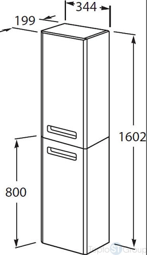 Пенал подвесной Roca GAP 34x160 (правый) белый глянец ZRU9302883 - купить оптом у дилера TeploSTGroup по всей России ✅ ☎ 8 (800) 600-96-13 фото 2