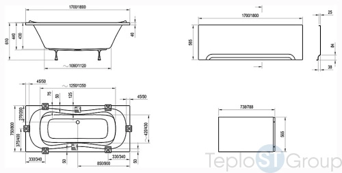 Акриловая ванна 180х80 Ravak Campanula II CB21000000 белая - купить оптом у дилера TeploSTGroup по всей России ✅ ☎ 8 (800) 600-96-13 фото 4