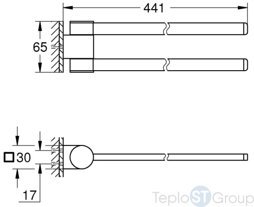 Полотенцедержатель Grohe Selection 41219KF0 черный - купить с доставкой по России фото 2