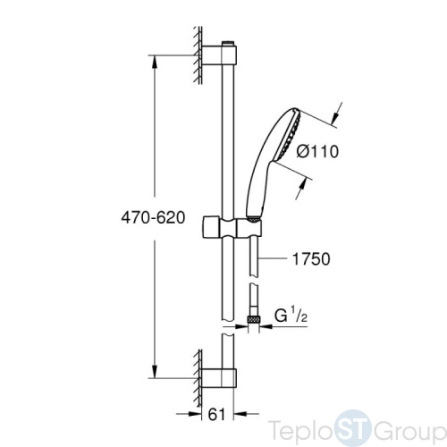 Душевой гарнитур Grohe Tempesta 27924003 хром - купить с доставкой по России фото 2