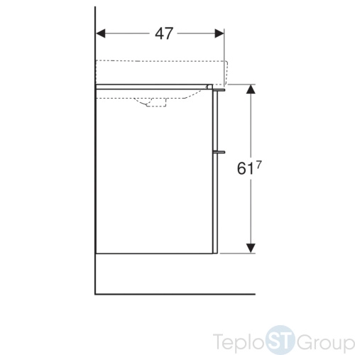 Тумба под раковину Geberit Smyle Square 118 см 500.355.JK.1 лава / лакированный матовый - купить с доставкой по России фото 5