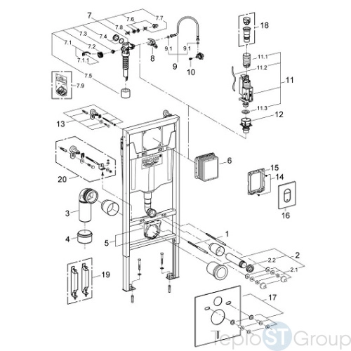 Инсталляция для унитаза Grohe Rapid SL 38929000 в комплекте с клавишей - купить с доставкой по России фото 4