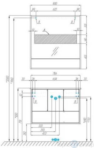 Зеркальный шкаф Акватон Ривьера 80x85 1A239102RVX20 - купить с доставкой по России фото 2