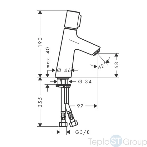 Смеситель для раковины Hansgrohe Talis Select S 80 72041000 без донного клапана - купить оптом у дилера TeploSTGroup по всей России ✅ ☎ 8 (800) 600-96-13 фото 3