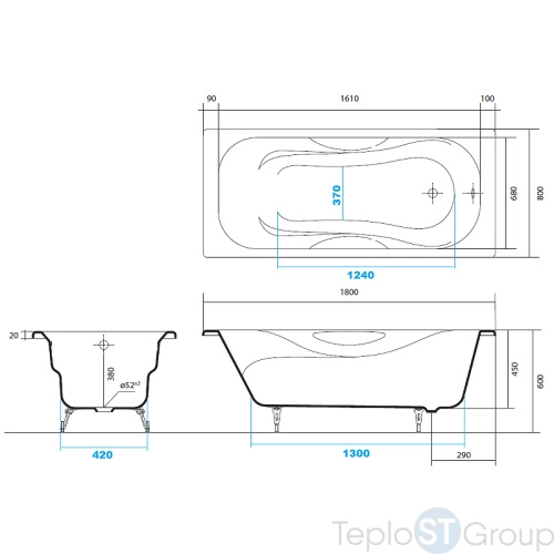 Чугунная ванна Aquatek Гамма 180x80 AQ8080F-00 - купить оптом у дилера TeploSTGroup по всей России ✅ ☎ 8 (800) 600-96-13 фото 3