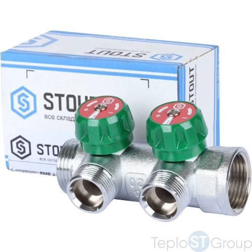 Stout SMB-6850-013402 коллектор регулирующий 1 , 2 отвода 3/4 ЕК - купить оптом у дилера TeploSTGroup по всей России ✅ ☎ 8 (800) 600-96-13 фото 3