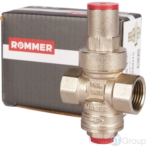 Rommer RVS-0010-000015 Rommer Редуктор давления PN16 вн/вн 1/2 с выходом под манометр - купить с доставкой по России фото 3