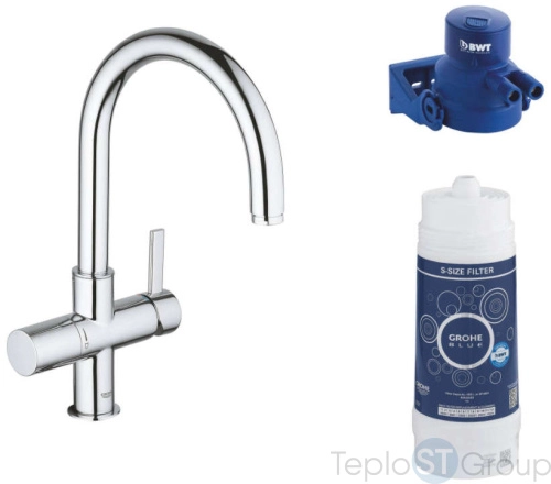 Смеситель для кухни с функцией фильтрации Grohe Blue Pure 119711 хром - купить с доставкой по России