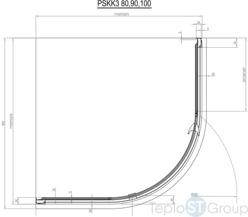 Душевой уголок Ravak Pivot PSKK3-100 100x100 376AAC00Z1 - купить оптом с доставкой по России фото 2