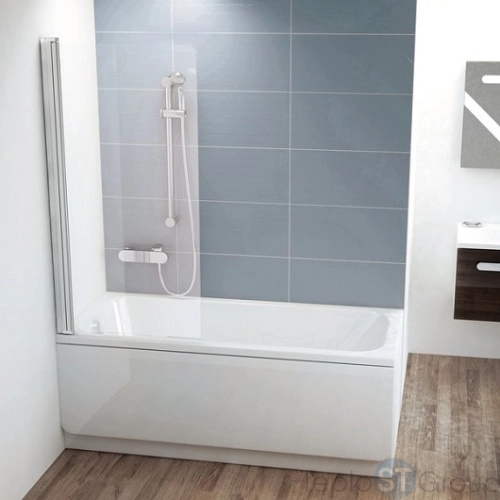 Шторка для ванны Ravak Chrome CVS1-80 L 7QL40100Z1 левая, профиль белый - купить оптом с доставкой по России фото 2