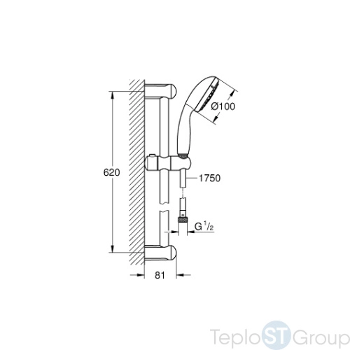 Душевой гарнитур Grohe New Tempesta Rustic 27644001 - купить оптом у дилера TeploSTGroup по всей России ✅ ☎ 8 (800) 600-96-13 фото 2