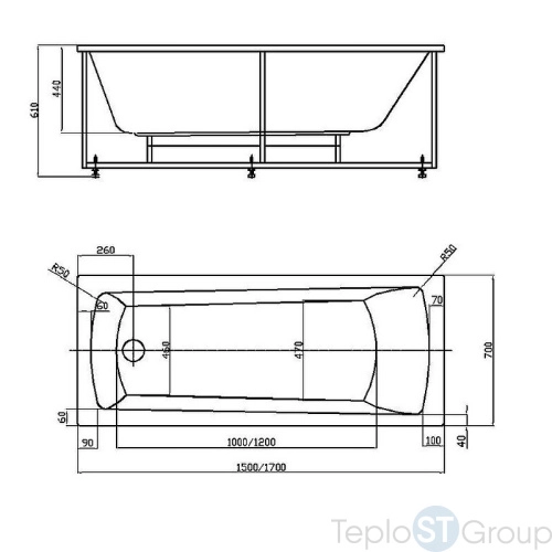 Акриловая ванна Aquatek Либра New 150x70 LIB150N-0000030 - купить оптом у дилера TeploSTGroup по всей России ✅ ☎ 8 (800) 600-96-13 фото 3