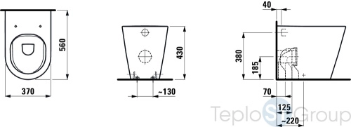 Чаша напольного унитаза Laufen Kartell безободковая 8.2333.7.000.000.1 - купить с доставкой по России фото 2