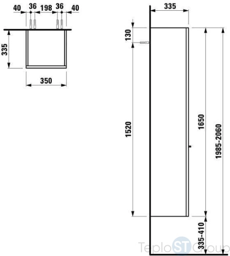 Шкаф-пенал Laufen Palace 35x165 R 4.0202.2.075.519.1 белый - купить с доставкой по России фото 2