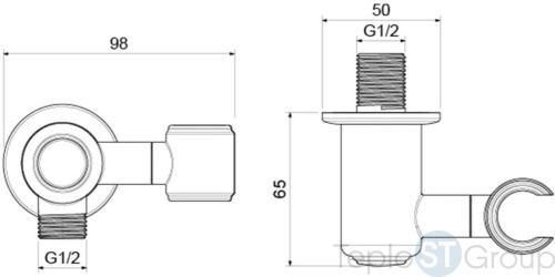 Шланговое подключение с держателем для душа Aquatek Классик AQ2462PG золото - купить с доставкой по России фото 2