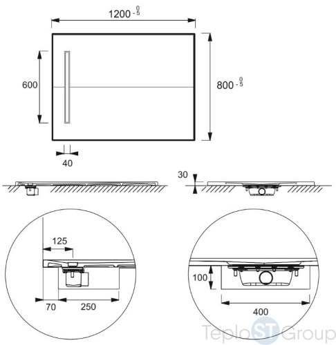 Душевой поддон Jacob Delafon Surface 120x80 E62627-SS2 - купить с доставкой по России фото 2