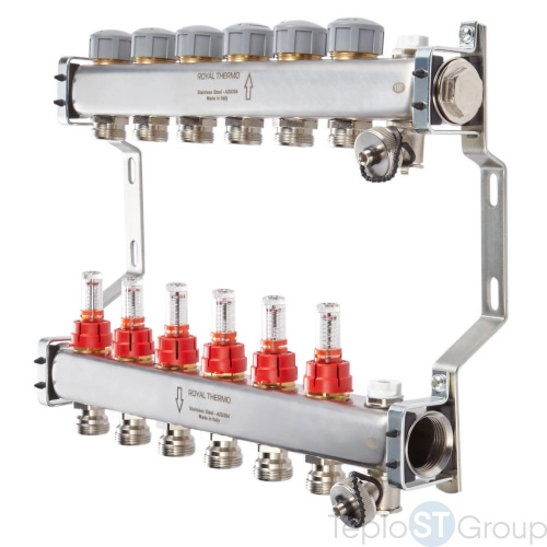 Коллектор нерж. в сборе с расходомерами 1\ - купить оптом у дилера TeploSTGroup по всей России ✅ ☎ 8 (800) 600-96-13