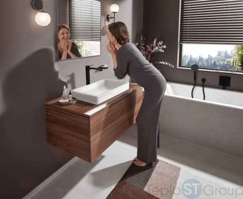 Ручной душ Hansgrohe Pulsify Select 105 3jet Activation EcoSmart 24110670 матовый чёрный - купить с доставкой по России фото 2