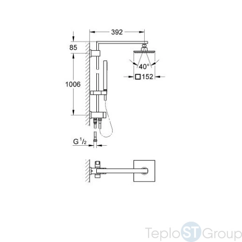 Душевая система с переключателем Grohe Euphoria Cube 27696000 - купить с доставкой по России фото 3