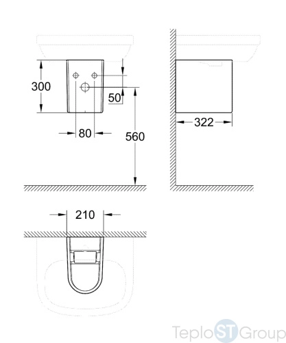 Полупьедестал для раковины GROHE Euro Ceramic 39201000 белый - купить с доставкой по России фото 2