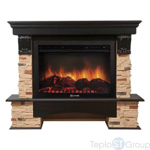 Портал Firelight Pietra 26/30S камень сланец натуральный, шпон темный дуб - купить оптом с доставкой по России