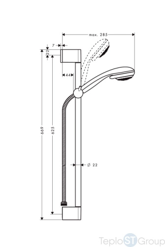 Душевой гарнитур Hansgrohe 27763000 Vario/Unica Crometta 85 хром - купить оптом у дилера TeploSTGroup по всей России ✅ ☎ 8 (800) 600-96-13 фото 2