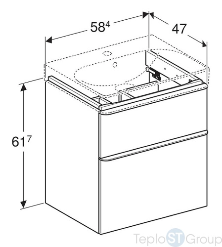 Тумба под раковину Geberit Smyle Square 58x61 500.352.JR.1 пекан - купить оптом с доставкой по России фото 5