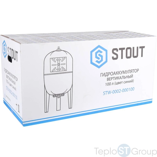 Stout STW-0002 Гидроаккумулятор 100 л. вертикальный (цвет синий) - купить с доставкой по России фото 3