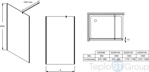 Душевое ограждение Jacob Delafon Contra 100x200 E22WD100-GA - купить оптом у дилера TeploSTGroup по всей России ✅ ☎ 8 (800) 600-96-13 фото 3