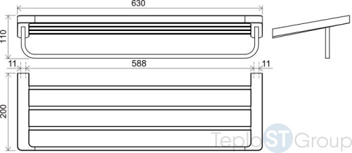 Полка с полотенцедержателем Ravak 10° TD 330.00 X07P327 - купить с доставкой по России фото 2