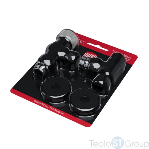 Набор термостатический осевой Royal Thermo Design Pro 15мм М30х1,5 (Черный) - купить оптом с доставкой по России фото 2