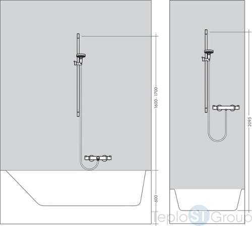 Душевой гарнитур Hansgrohe Crometta 1jet 650 26533400 со штангой 65 см, белый/хром - купить оптом у дилера TeploSTGroup по всей России ✅ ☎ 8 (800) 600-96-13 фото 3