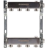 Rommer RMS-4401-000004 Rommer Коллектор из нержавеющей стали для радиаторной разводки 4 вых. - купить оптом у дилера TeploSTGroup по всей России ✅ ☎ 8 (800) 600-96-13