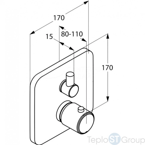 Термостат KLUDI E2 498350575 для душа встраиваемый на 1 потребителя внешняя часть - купить оптом у дилера TeploSTGroup по всей России ✅ ☎ 8 (800) 600-96-13 фото 2