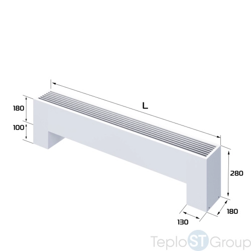 Конвектор напольный Royal Thermo STEP-180/180/1200-3-N-WT-LG-NA - купить с доставкой по России фото 2