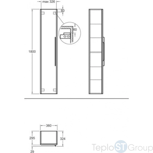 Шкаф высокий Geberit Smyle 180x36 (дуб) 805002 - купить с доставкой по России фото 3