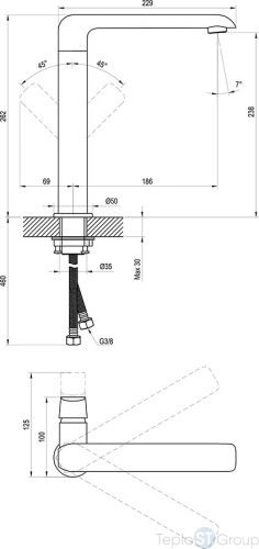 Смеситель для раковины Ravak Flat FL 016.00 X070125 с поворотным изливом - купить с доставкой по России фото 3