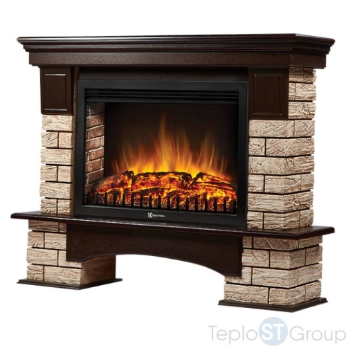Портал Firelight Forte Wood 30 камень коричневый, шпон темный дуб - купить оптом с доставкой по России фото 2