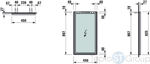 Зеркало Laufen Frame 4.4740.4.900.144.1 80х70 см без подсветки - купить с доставкой по России фото 2