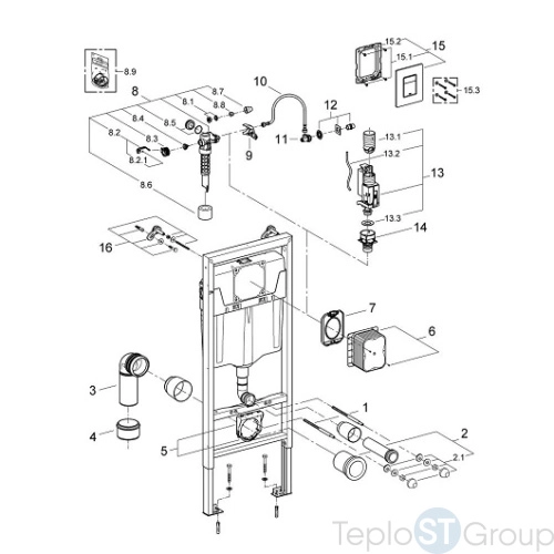 Инсталляция Grohe Rapid SL 38772001 (3 в 1 в сборе) - купить с доставкой по России фото 4