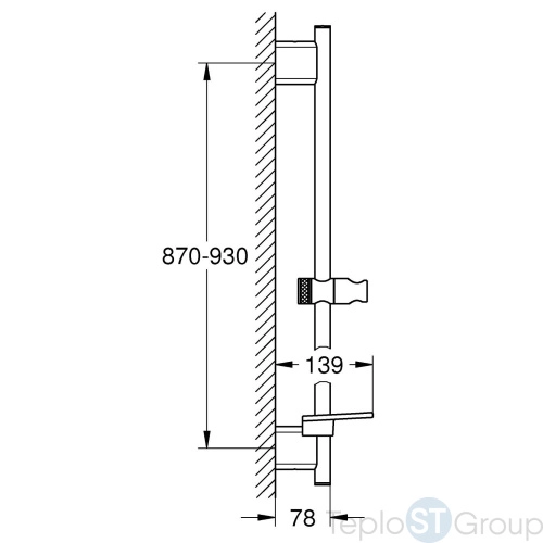 Душевая штанга Grohe Rainshower 22125KF0 черный - купить оптом у дилера TeploSTGroup по всей России ✅ ☎ 8 (800) 600-96-13 фото 2