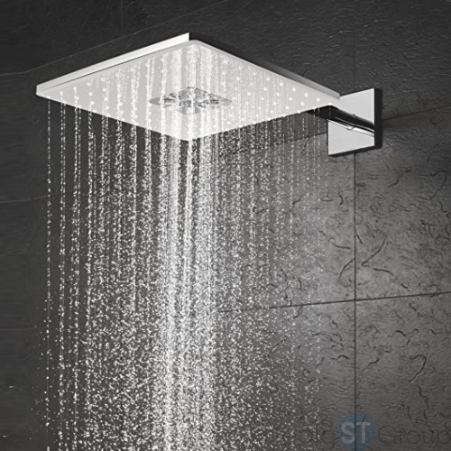 Верхний душ Grohe Rainshower SmartActive Cube 26479LS0 с душевым кронштейном 430 мм, 2 режима струи, белая луна - купить оптом у дилера TeploSTGroup по всей России ✅ ☎ 8 (800) 600-96-13 фото 5