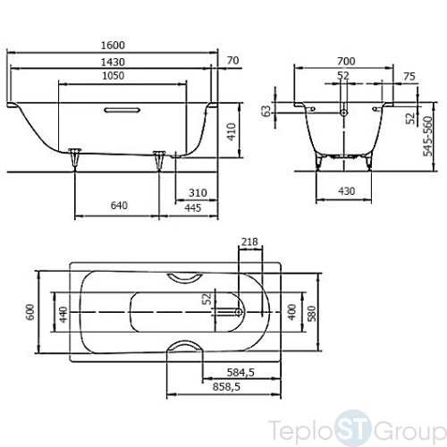 Стальная ванна Kaldewei Saniform Plus 160x75 standard mod. 372-1 112500010001 - купить с доставкой по России фото 3